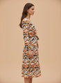 Rayon Printed A Line Full Sleeve Maxi Dress