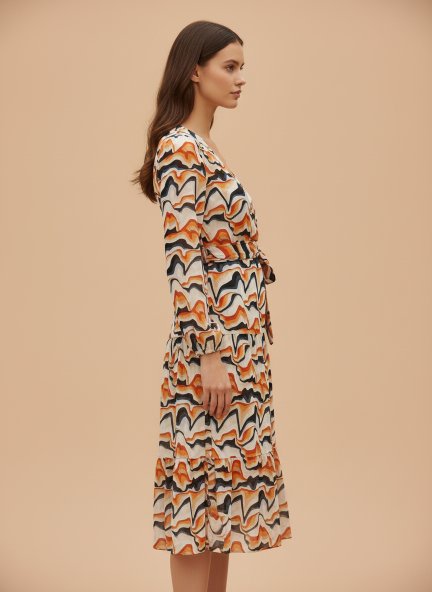 Rayon Printed A Line Full Sleeve Maxi Dress