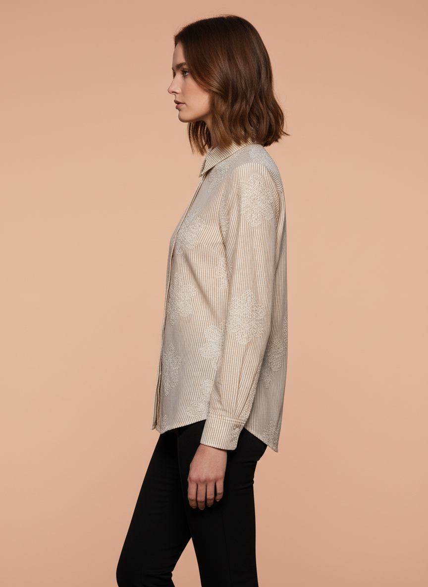 Embroidered Stripe Women’s Shirt