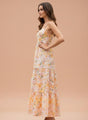 Cambric Digital Print  Maxi Dress With Slash Pocket