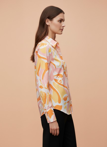 Premium American Crepe Digital Print Puff Sleeve Shirt