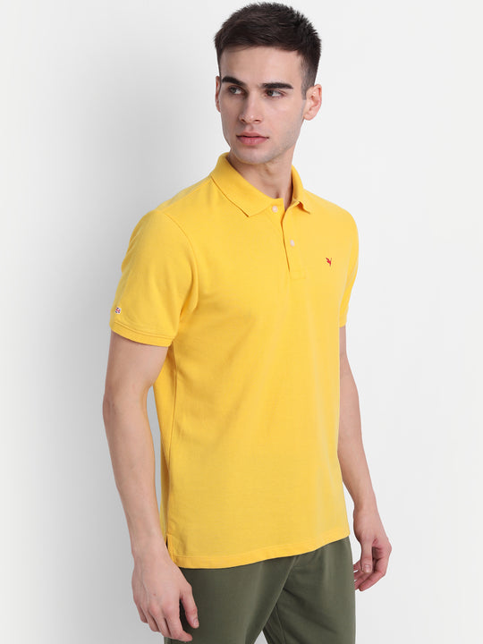 Premium Yellow Cotton Half Sleeve Polo