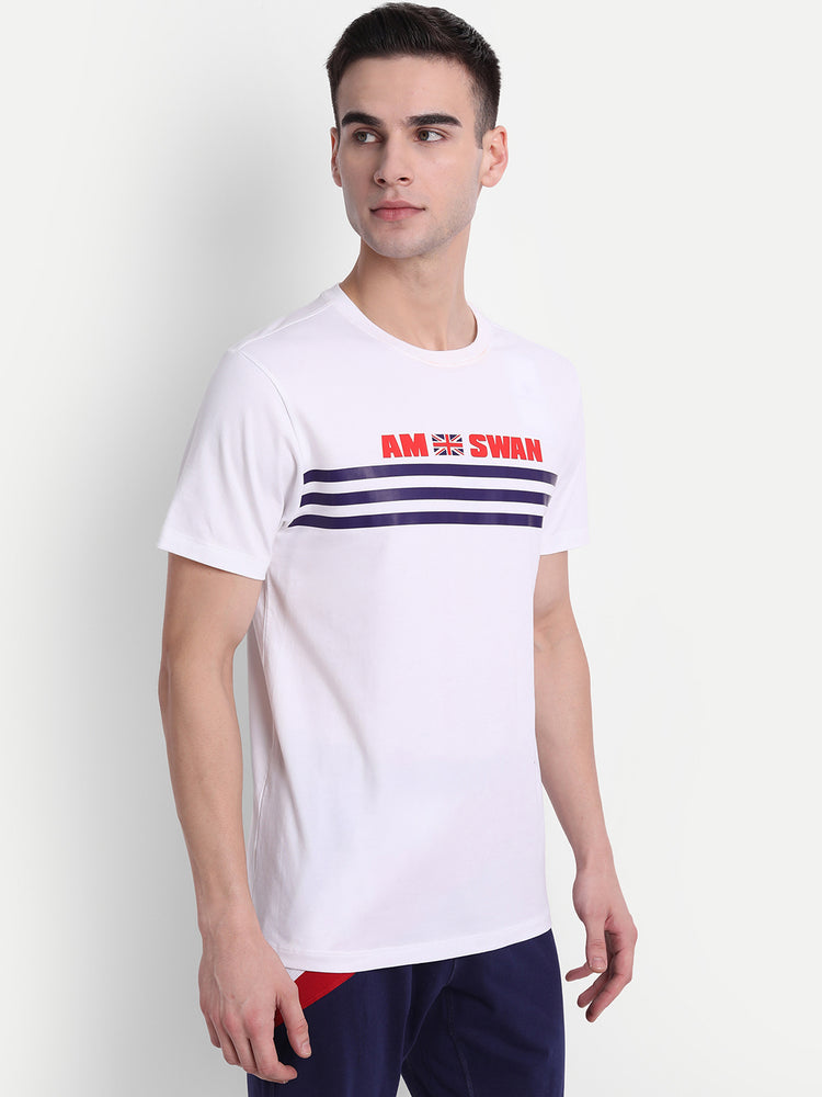 MENS COTTON RICH LYCRA GRAPHIC HALF SLEEVE CREW NECK T-SHIRTS