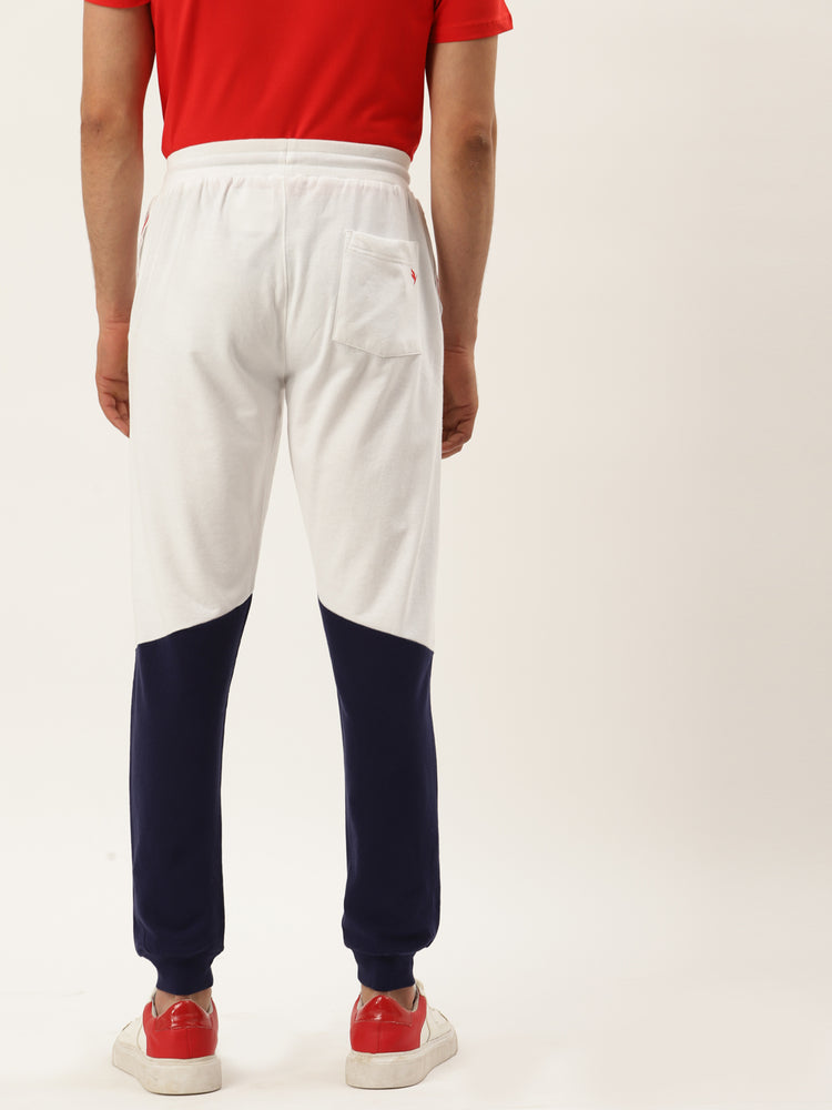 Mens Premium Cotton Colourblocked Printed Track Pants