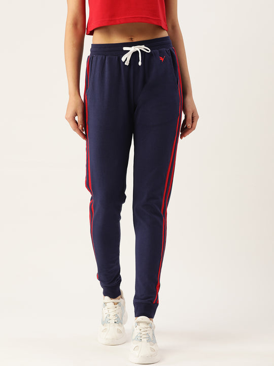 Womens Cotton Lycra Smart Fit Solid Track Pants