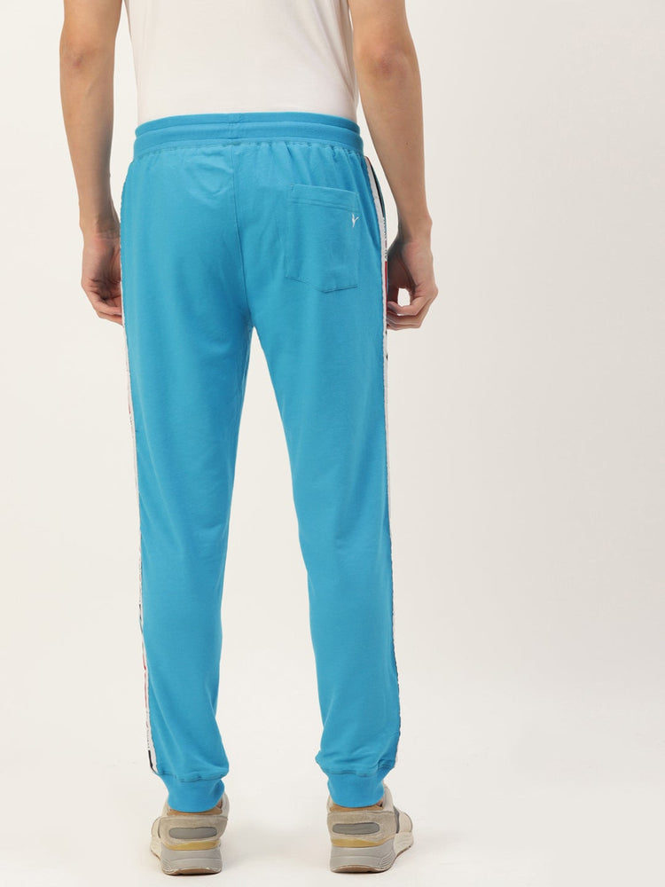 Mens Cotton Rich Lycra With Printed Tape Track Pants