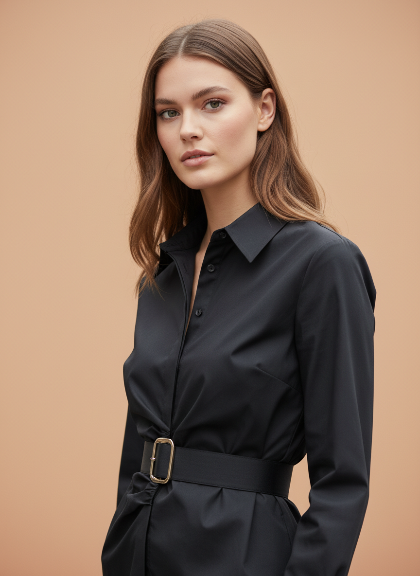 Ivory Grace Belted Women’s Shirt