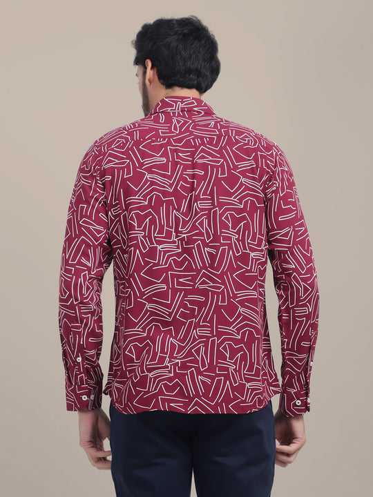 Premium Rayon Shirt For Men With Spread Collar And Smart Fit In Self Design