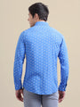 Amswan Men'S Premium Rayon Shirt With Blue Block Print