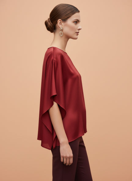 European Satin Solid Baturing Sleeve Crepe