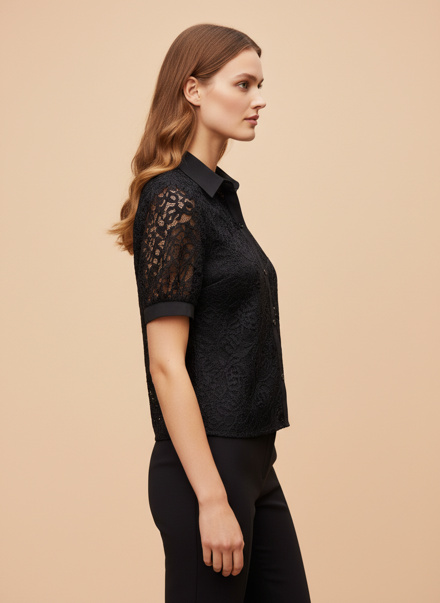 Luxury Lace Premium Textured Shirt For Womens