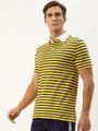Yellow Premium Striped Polo Tees