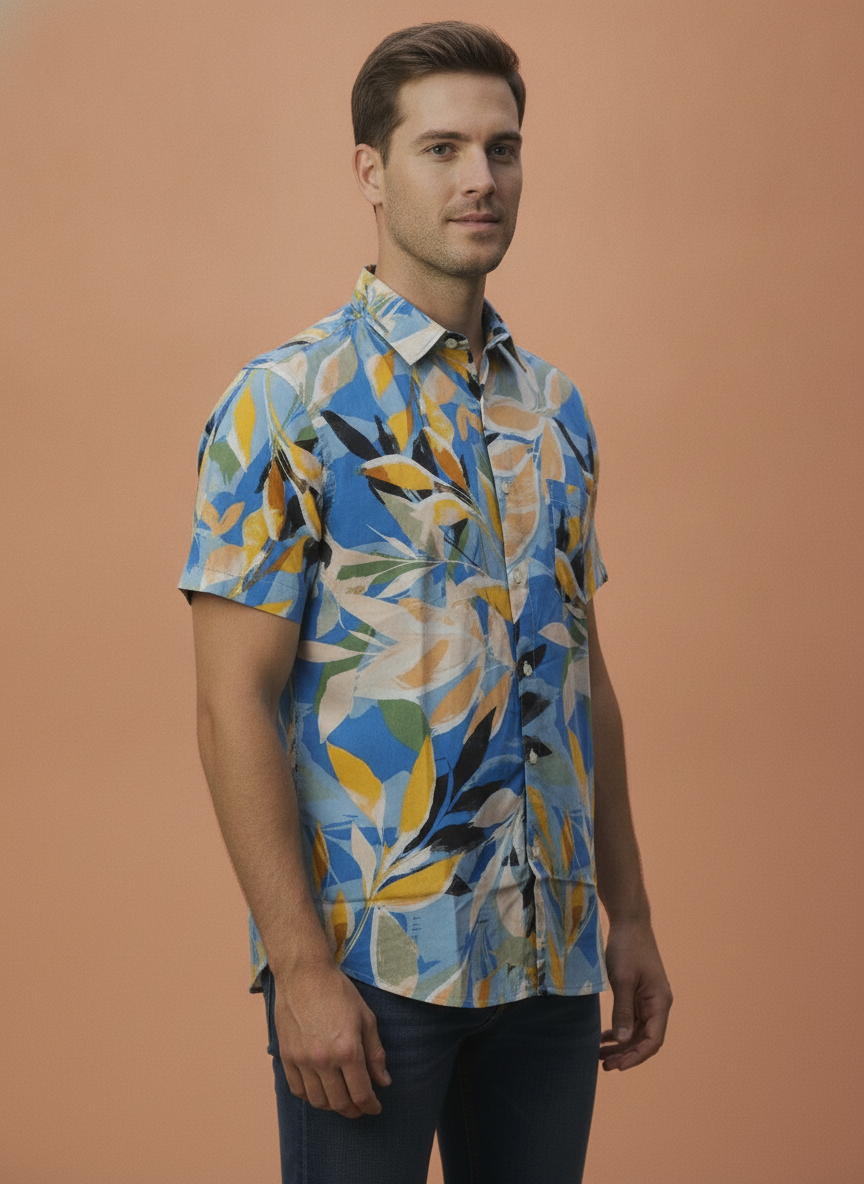Multicolor Floral Print Premium Rayon Shirt