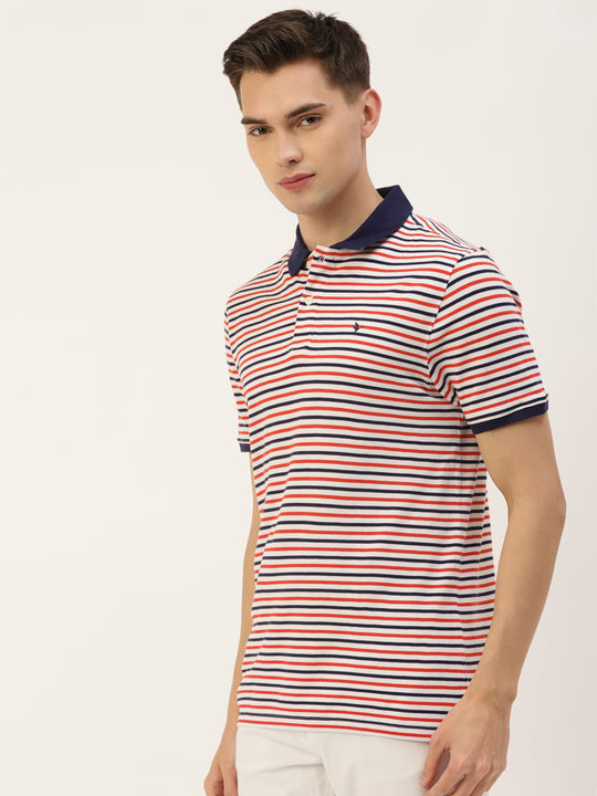 Premium Multicolor Striped Half Sleeve Polo