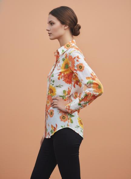 Premium Muslin Digital Print Puff Sleeve Shirt