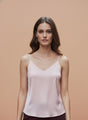 European Satin V-Neck Sleeveless Top