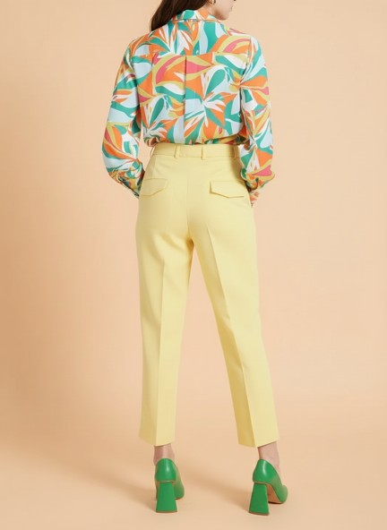 Banana Canyon Rose Skin Fit Multi Pleated Trouser