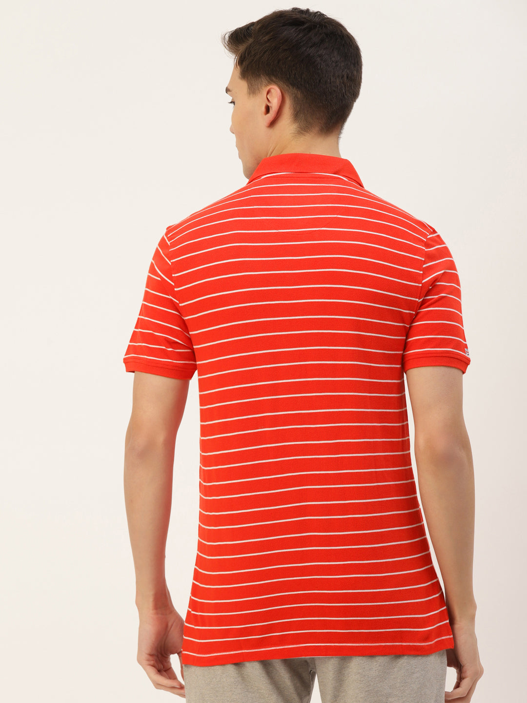 Premium Red Striped Half Sleeve Polo