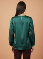 European Satin Bishop Sleeves Top