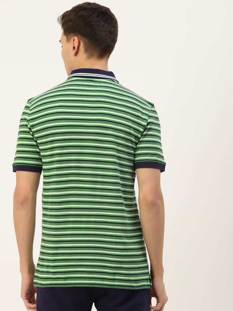 Premium Cotton Striped Half Sleeve Polo