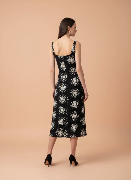 Rayon Printed Sleeveless Fit & Flare Maxi Dress