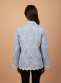 Elegant Aqua Embroidered Women’s Shirt