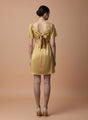 Women’s Luxury European Satin Mustard Midi Dress