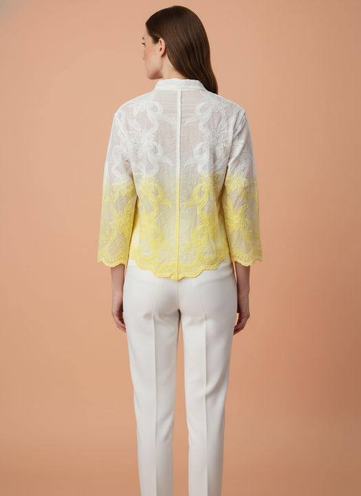 Elegant Ombre Embroidered Women’s Shirt