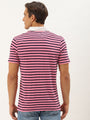 Mens Premium Cotton Striped Half Sleeve Collar T-Shirts
