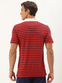 Premium Maroon Cotton Striped Half Sleeve Polo