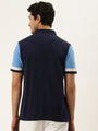 Mens Cotton Rich Colourblocked Half Sleeve Collar T-Shirts