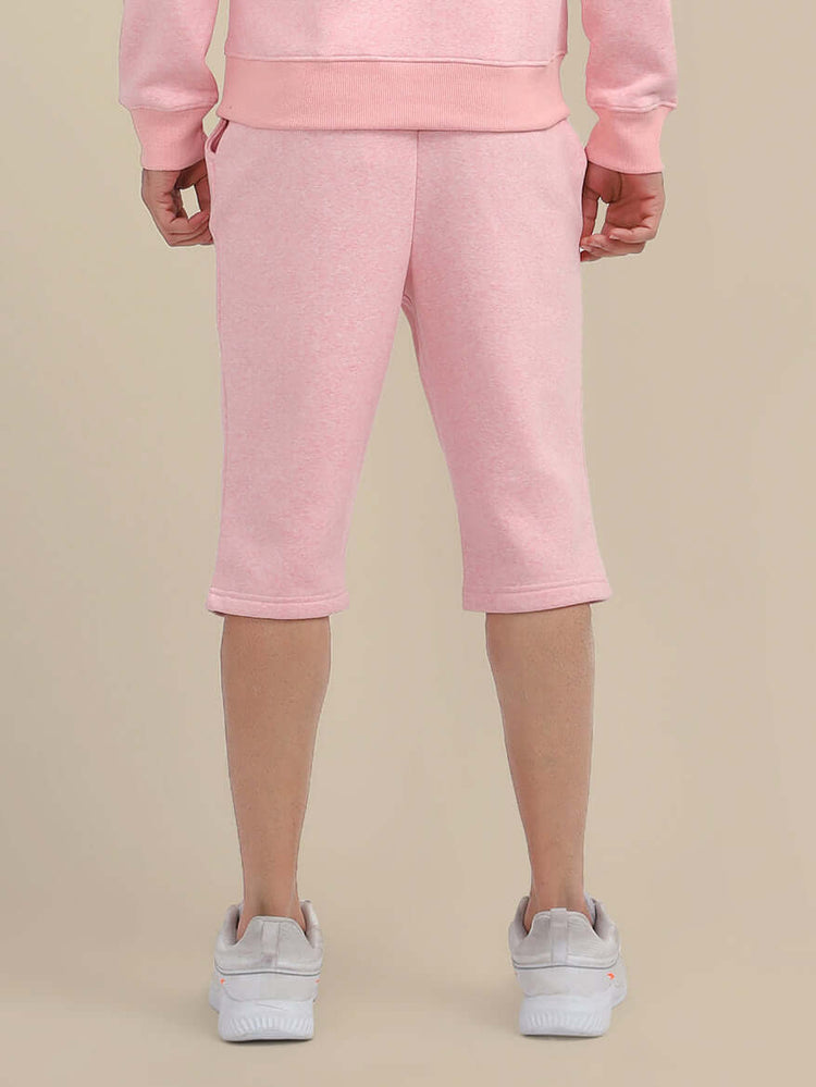 Mens Cotton Fleece Pink Winter Shorts