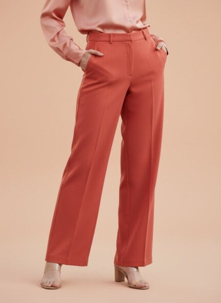 Banana Crepe French Rose Straight Fit Flap Pocket Trouser