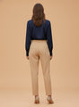 Banana Crepe Wheat Skin Fit With Multi Pleated Trouser