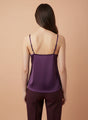 European Satin V-Neck Sleeveless Top