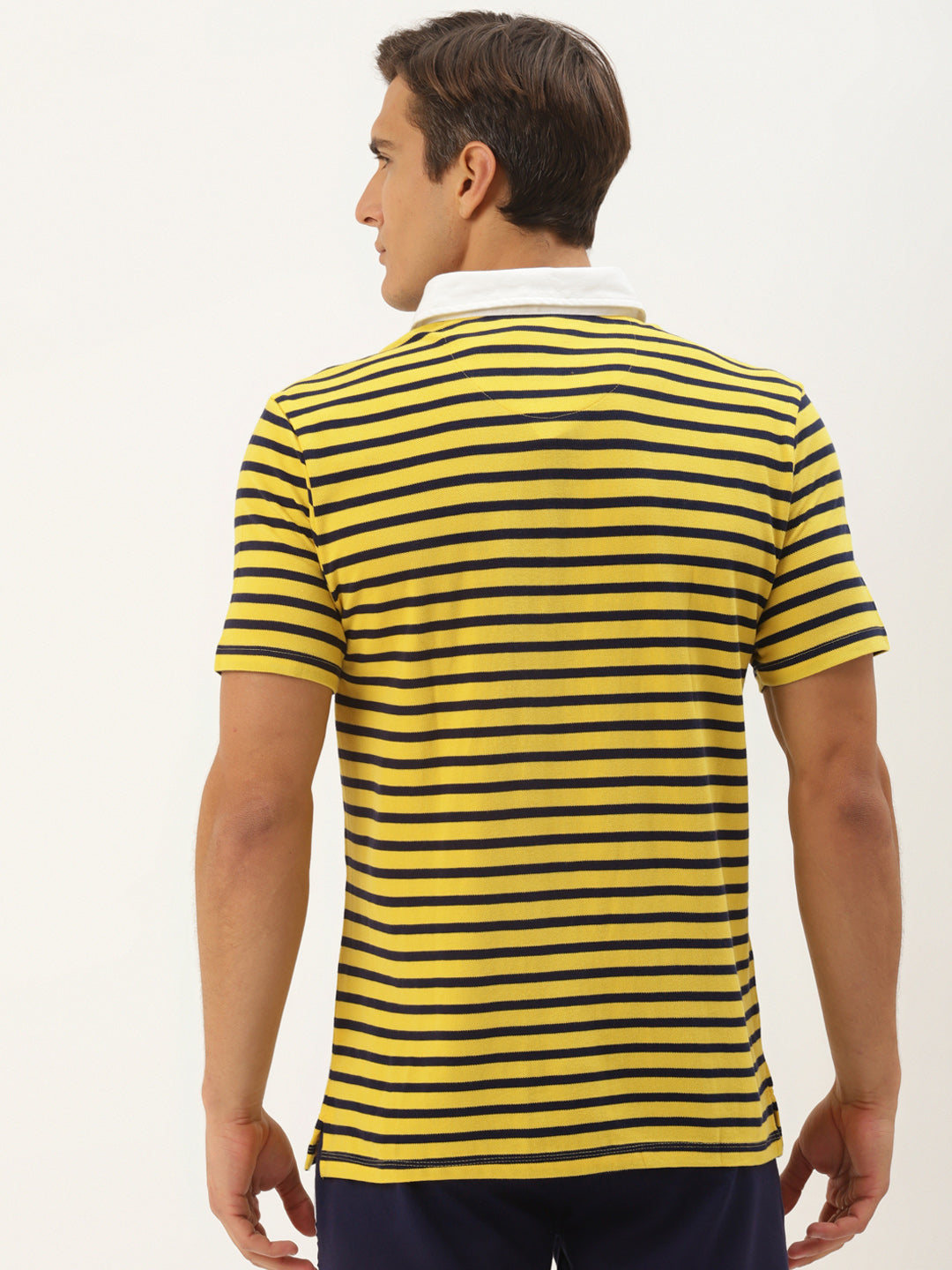 Yellow Premium Striped Polo Tees