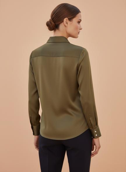 Bronze Regular Fit Summer Satin Shirt