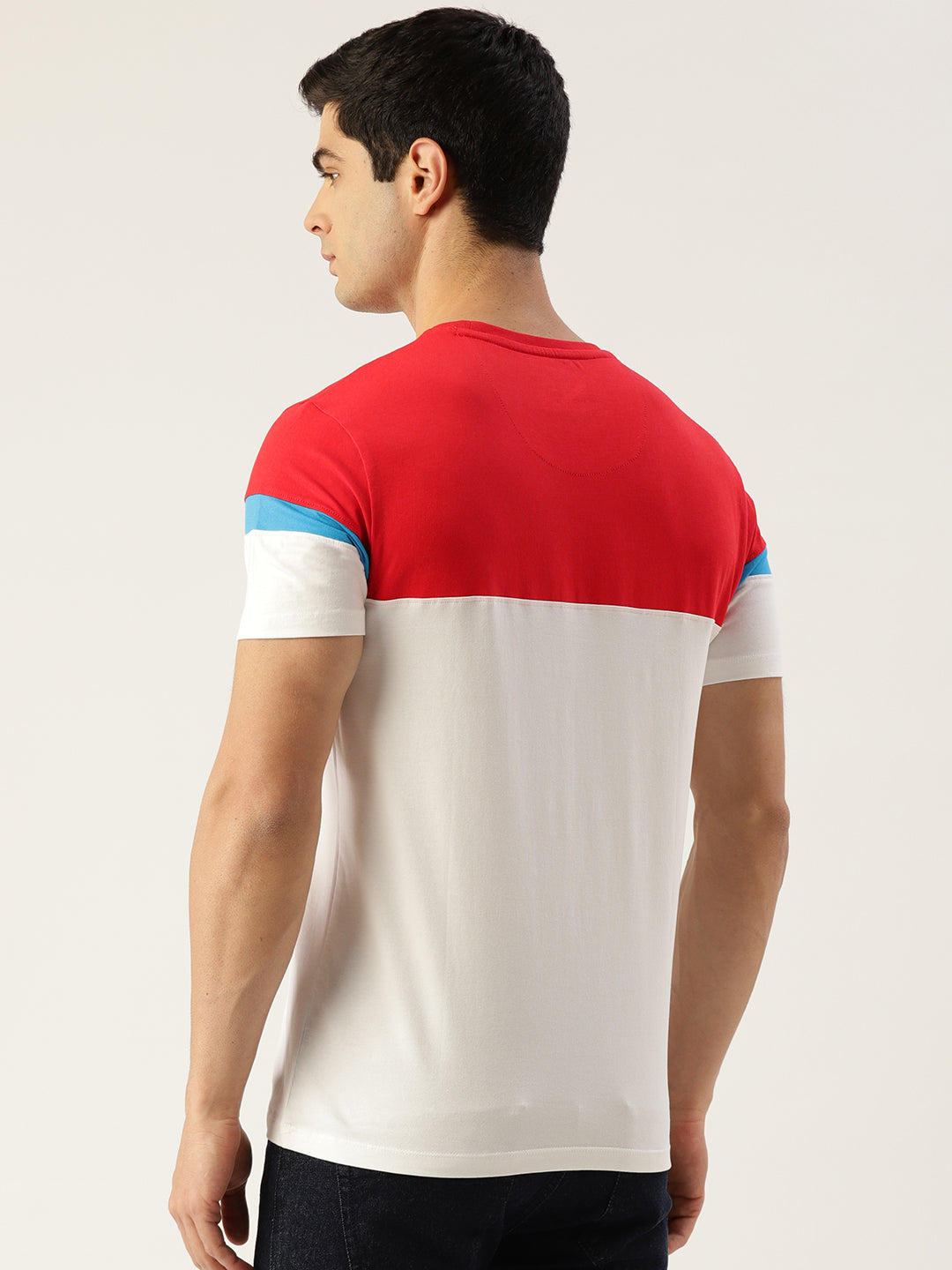 MENS PREMIUM COTTON LYCRA PRINTED HALF SLEEVE CREW NECK T-SHIRTS