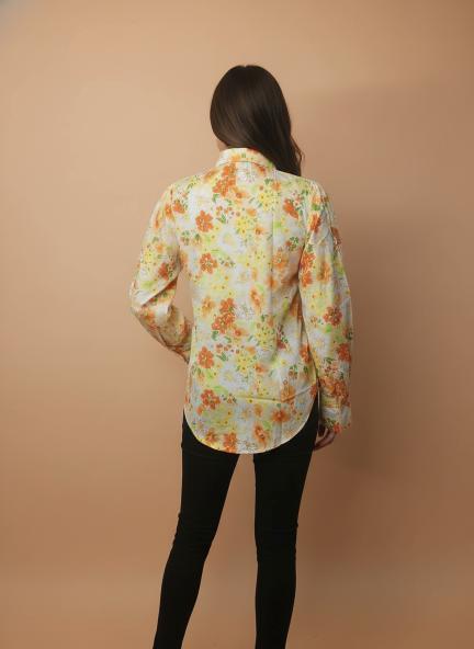 Premium American Crepe Digital Print Puff Sleeve Shirt