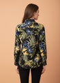 Women'S Premium Rayon Shirt With Jungle Print In Full Sleeve And Black Color