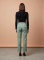 Banana Crepe Sage Green Straight Fit With Flap Pocket Trouser