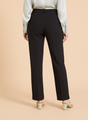 Banana Crepe Black Skin Fit Multi Pleated Trouser