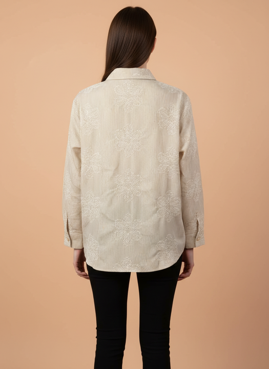Embroidered Stripe Women’s Shirt