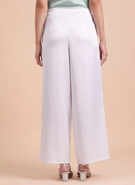 European Satin Regular Fit Flared Trouser