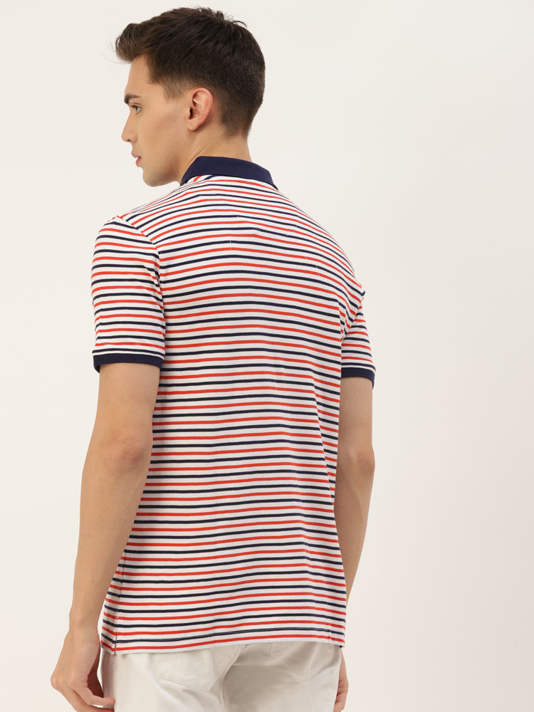 Premium Multicolor Striped Half Sleeve Polo