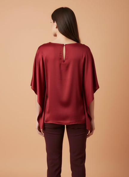 European Satin Solid Baturing Sleeve Crepe