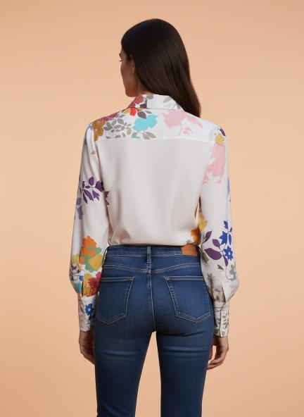 Premium Micro Digital Print Puff Sleeve Shirt