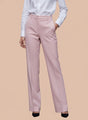 Banana Crepe Rose Pink Straight Fit With Flap Pocket Trouser