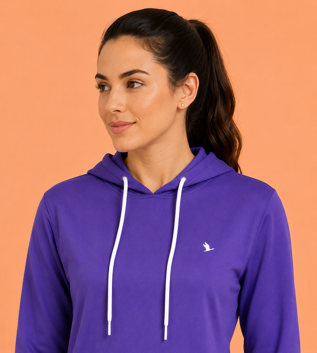 Womens Premium Cotton Solid Hooded Sweat-Shirts