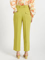 Banana Crepe Lime Green Straight Fit Flap Pocket Trouser